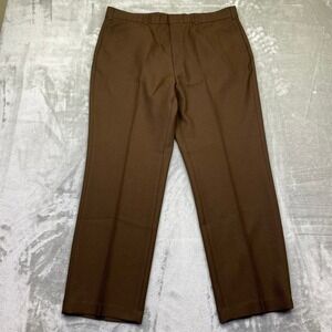 VTG Levi's‎ Action Slacks Mens Brown Polyester Pleated Dress Pants USA Sz 36"